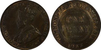 1922 1D English obverse MS63BN