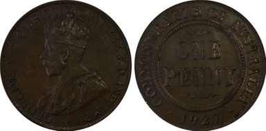 1927 (m) 1D English obverse MS62BN