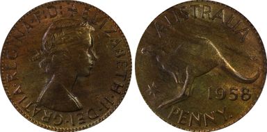 1958 Y. (p) 1D MS64BN