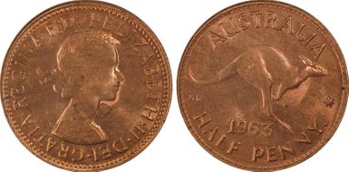 1963 Y. (p) 1/2D MS64RD