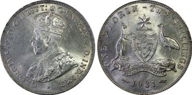 1931(m) Florin KM-27  Ag MS64