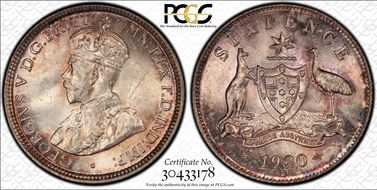 1920-M 6D KM-25  Ag MS65