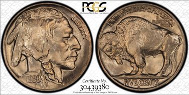 1928-D 5C MS66