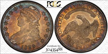 1829 50C O-105 AU58