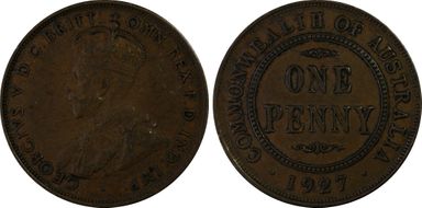 1927 (m) 1D English obverse XF45BN