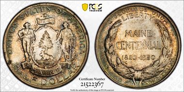 1920 50C Maine MS65