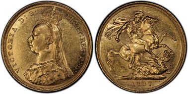 1887-S Sov S-3868A DISH S1 1st Obverse 1st Obv Long JEB Aligned Right AU58