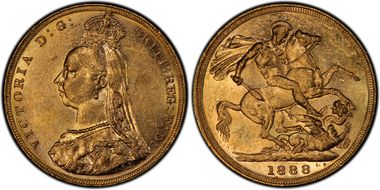 1888-M Sov S-3867A 1st Obverse Angled J MS61