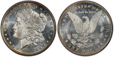 1878 7/8TF $1 VAM 43, Doubled Legs MS64PL