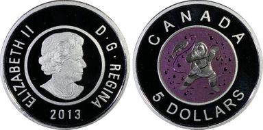 2013 $5 Mother/Baby Ice Fishing PR69DCAM