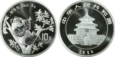 1995(沈) 10 Yn Panda Ag Micro Date PAN-248C MS69
