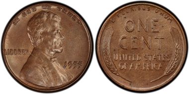 1955 1C Doubled Die Obverse MS64BN