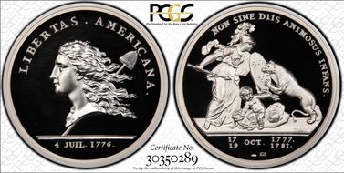 (1776) Medal Libertas Am. Silver  2014 Restrike PR70DCAM