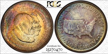 1953-D 50C Washington-Carver MS65+