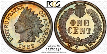 1887 1C PR67BN