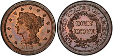 1857 1C Small Date PR65RB