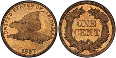 1857 1C Flying Eagle PR65