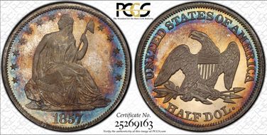1857 50C PR66+ CAM