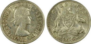 1955(m) 6D KM-58  Ag AU58