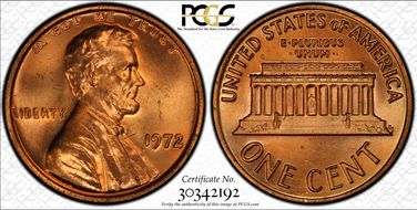 1972 1C Doubled Die Obverse MS65RD