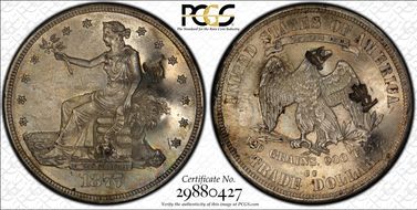 1877-CC T$1 Chopmarked MS62