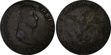 1822-Mo JM 8 R Iturbide KM-304  Ag VF35