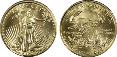 2000 $5 Gold Eagle MS70
