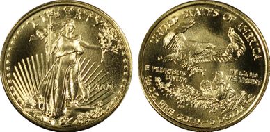 2001 $5 Gold Eagle MS70