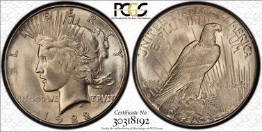 1922-S $1 MS65