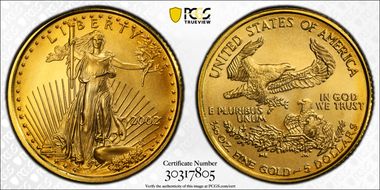 2002 $5 Gold Eagle MS69