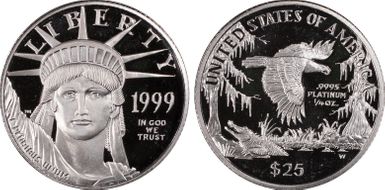 1999-W $25 Statue of Liberty PR69DCAM