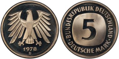 1978-D 5 Mk Regular Issue PR67DCAM