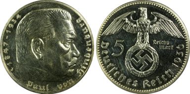 1936-J 5 Mk Swastika J-367 PR63