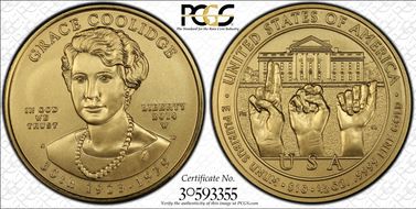 2014-W $10 Grace Coolidge MS70