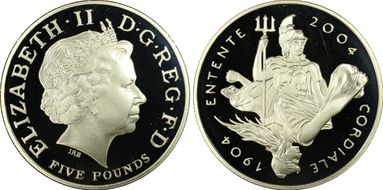 2004 £5 S-L13 Entente Cordiale Ag PR69DCAM