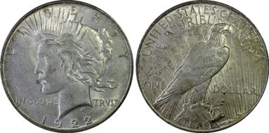 1922-D $1 AU58