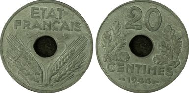 1944 20C Gad-321 F-153 Zinc MS63