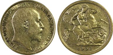 1906-S 1/2 Sov S-3977B XF45