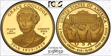 2014-W $10 Grace Coolidge First Strike PR70DCAM