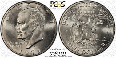 1971-S $1 Silver MS67