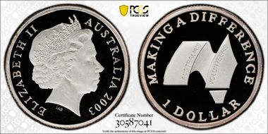 2003 $1 Volunteers Ag PR69DCAM