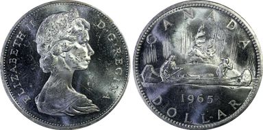 1965 S$1 Type 2 Sm Beads, Bl 5 MS62