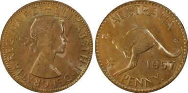 1957 Y. (p) 1D MS65RB