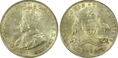 1936(m) Florin KM-27  Ag MS62