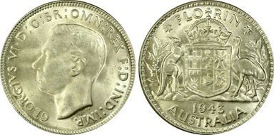 1943(m) Florin KM-40  Ag MS63