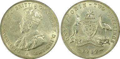 1932(m) Florin KM-27  Ag AU58