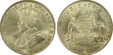 1936(m) Florin KM-27  Ag MS65