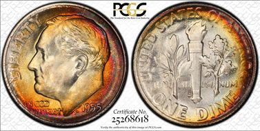 1955-S 10C MS66