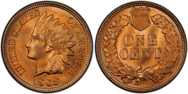 1908 1C MS66+ RD