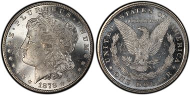 1878 8TF $1 VAM 14.4, Concave Reverse MS63